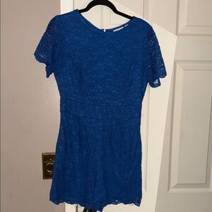 New York & Company Royal Blue Lace Romper